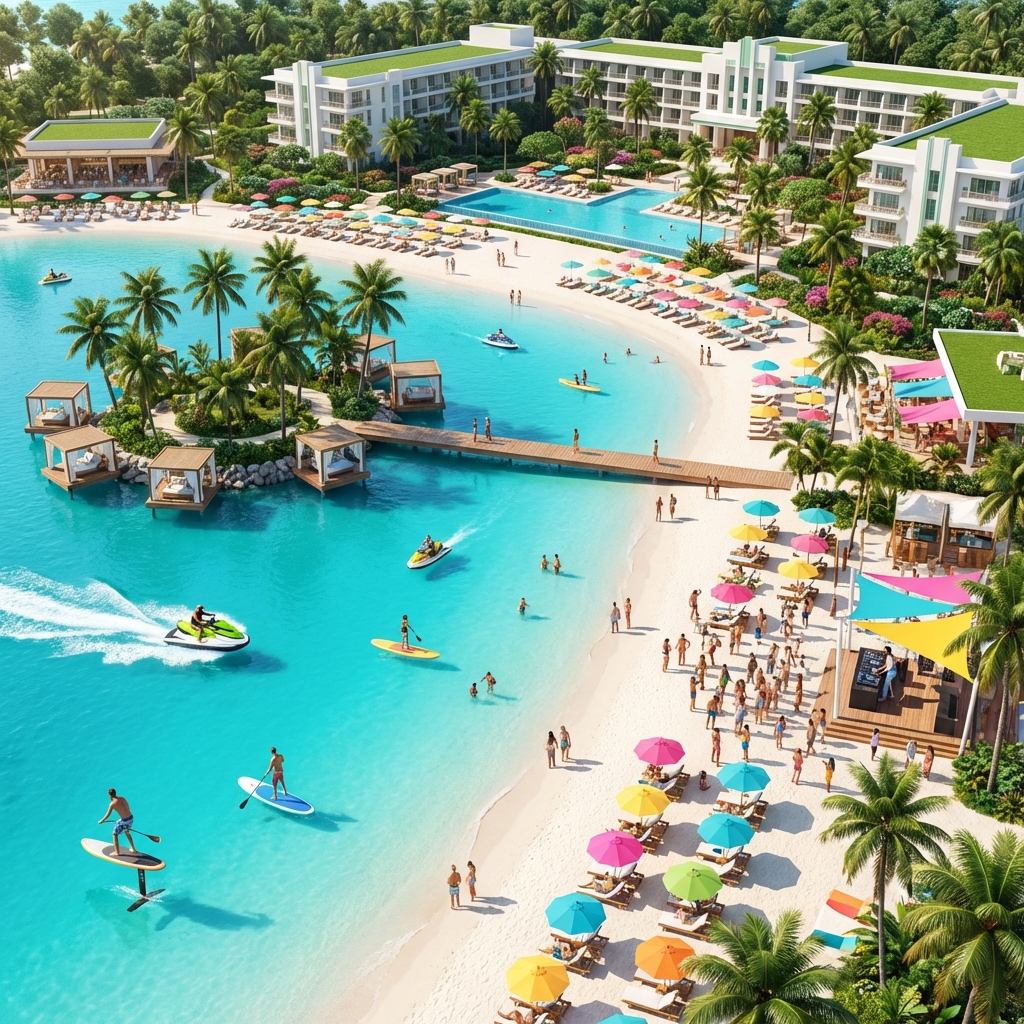 Water-led living at One Goa featuring man-made sea and private beach