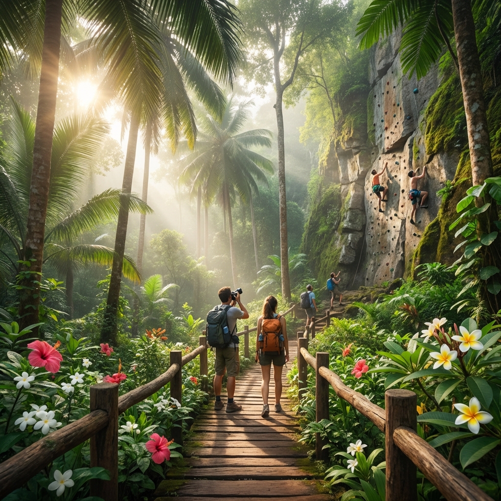 Nature trails and adventure sports zone within One Goa 150+ acre forest